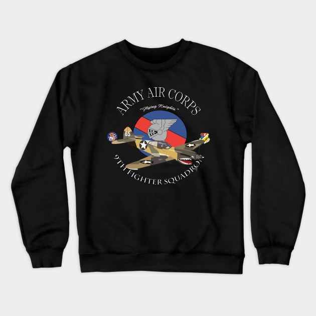 p-40 warhawk - 49fg - 9th Fighter Squadron wo Bakgrd Crewneck Sweatshirt by twix123844